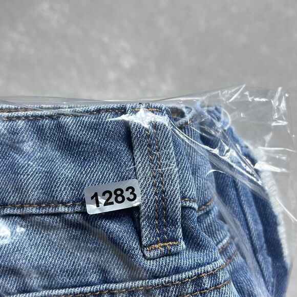 Indigo Rein Shorts Womens Size 9 Waist 28 Stretch Distressed Raw Hem Jean Shorts - Picture 12 of 12